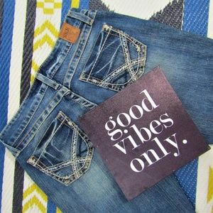 Bke Star Stretch Whiskered Jeans Size 28x33.5